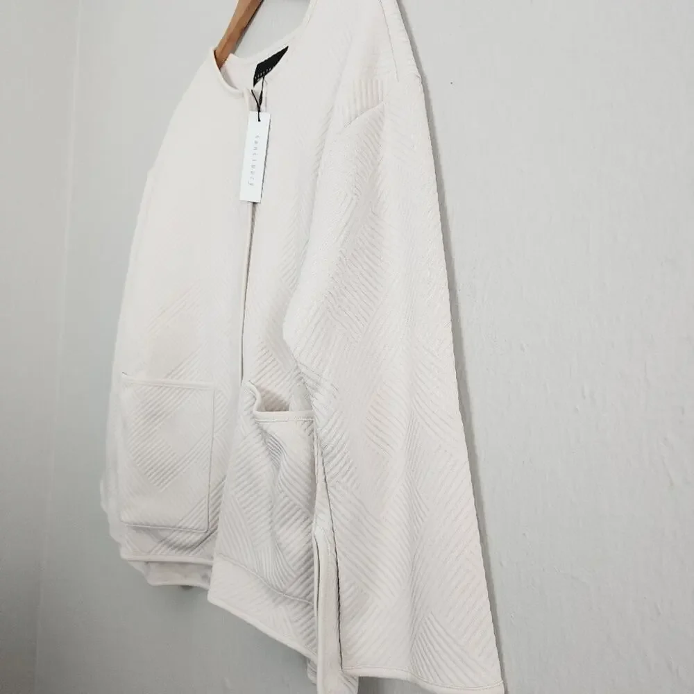 Sanctuary Paris Quilted Textured Knit Jacket Eco Natural Collarless NWT Small - Picture 7 of 14